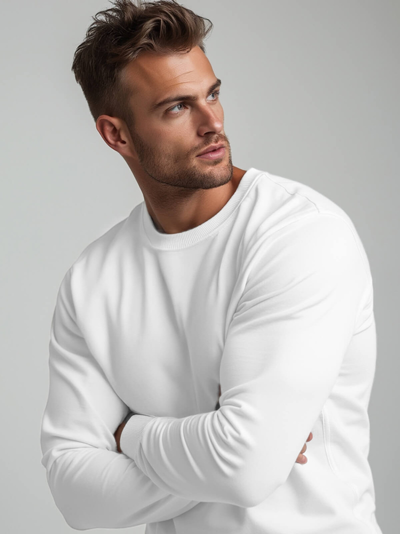 Hanorac bărbați alb OZONEE JS/2001-10Z