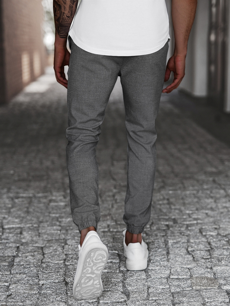 Pantaloni chino bărbaţi gri închis OZONEE DJ/5539Z