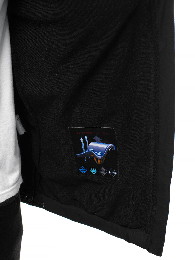 Jachetă bărbați SOFTSHELL negru-portocaliu OZONEE GE/12269