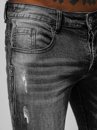 Blugi pentru barbati negri OZONEE NB/MP007NZ