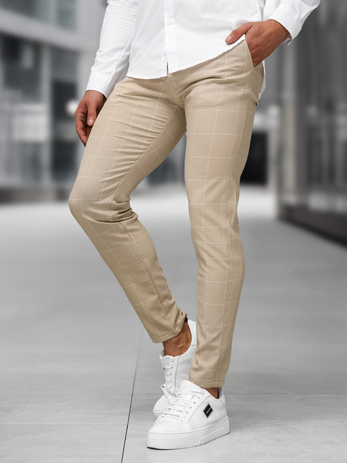 Pantaloni chino bărbaţi bej OZONEE DJ/5505Z