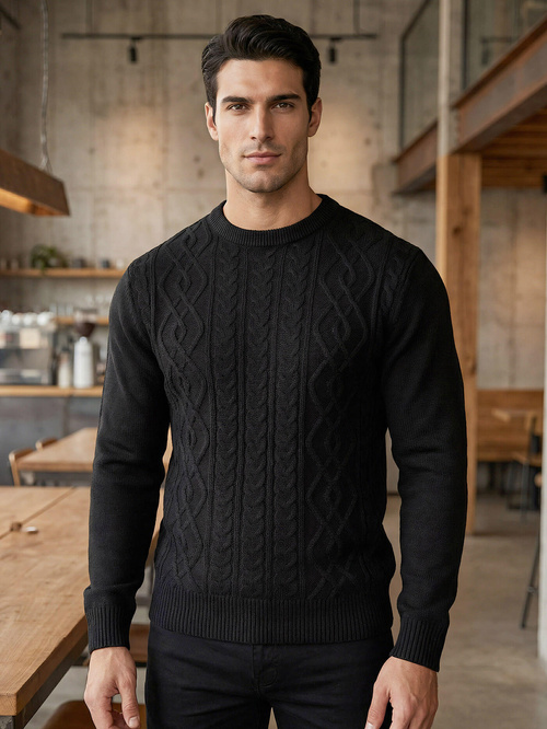 Pulover bărbați negru OZONEE JS/59B3610/3