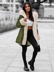 Geacă de iarnă damă verde OZONEE JS/M763/136Z