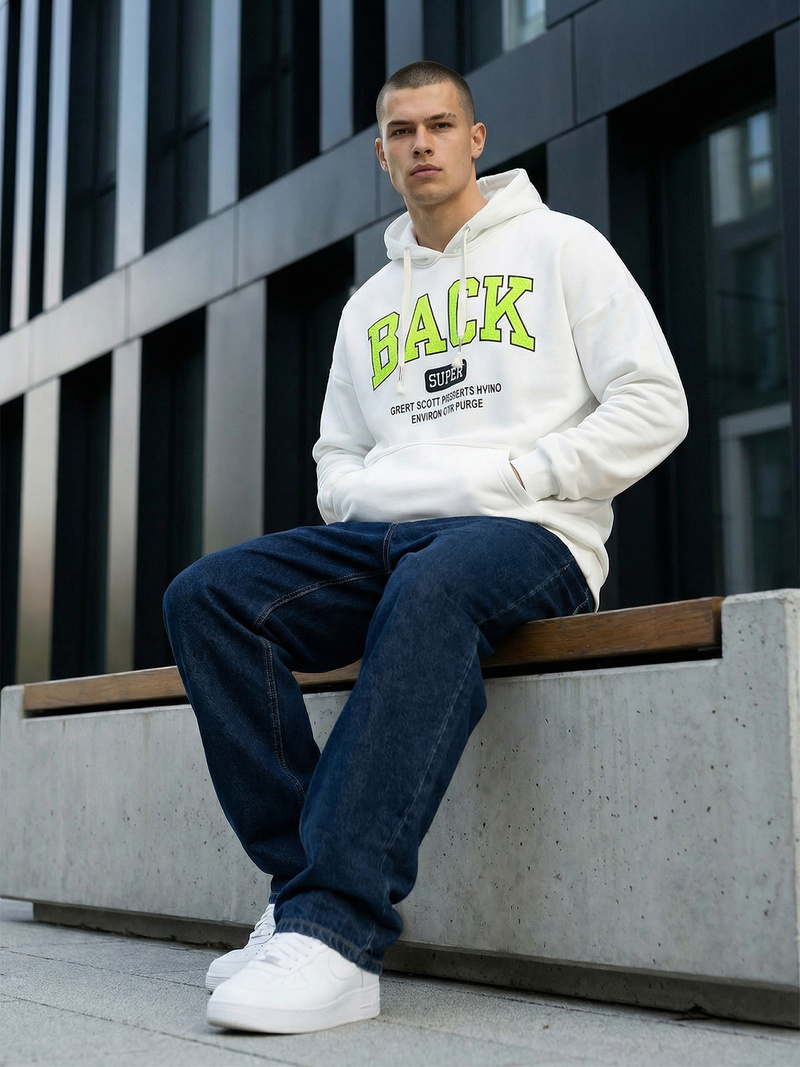 Hanorac bărbați alb OZONEE O/TT30513Z