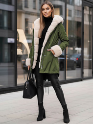 Geacă de iarnă damă verde OZONEE JS/M763/136Z