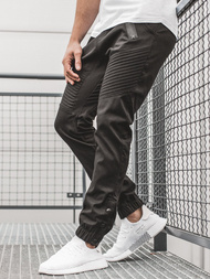 Pantaloni chino jogger pentru bărbați negri OZONEE A/0952