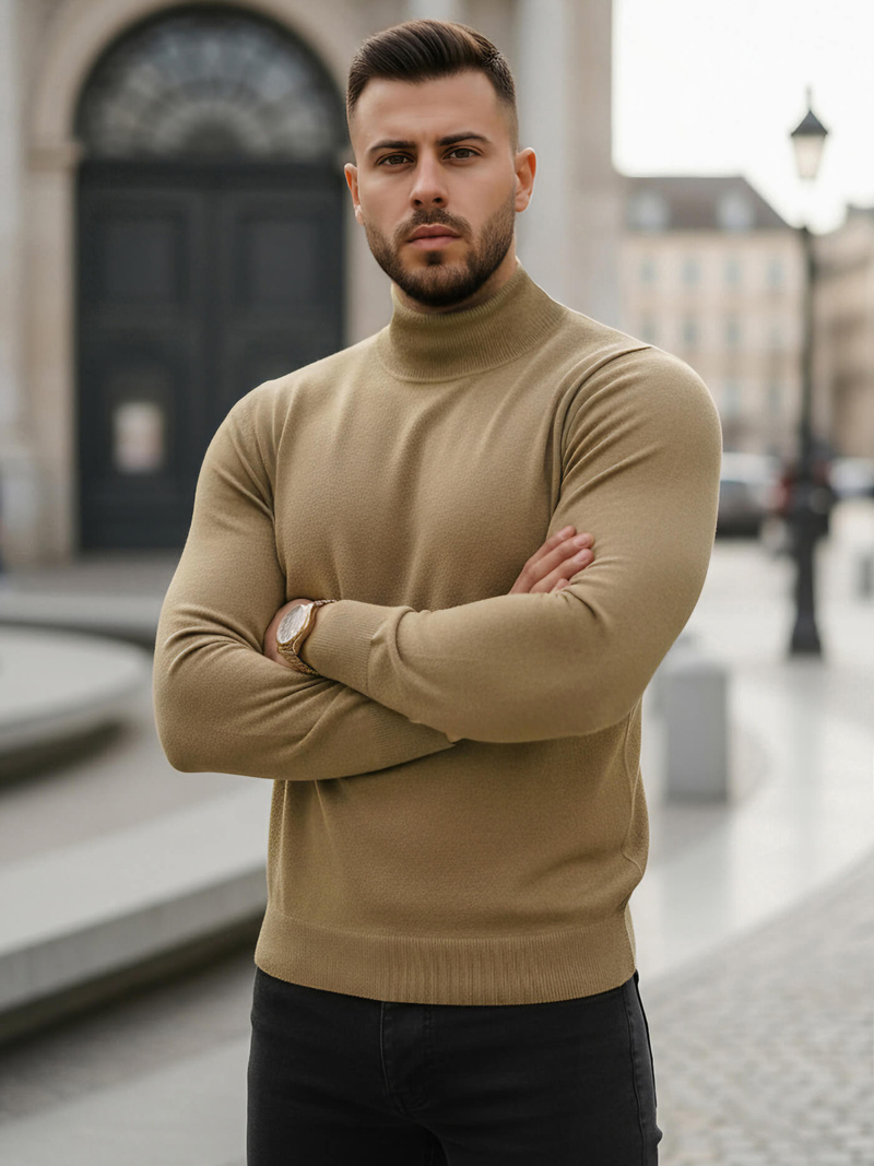 Pulover bărbați camel OZONEE V/V24503