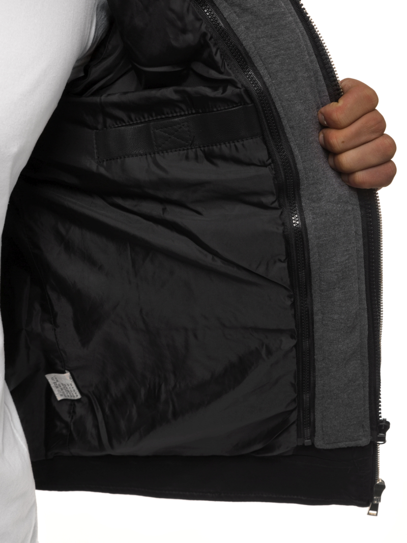 Geacă de piele bărbați neagră OZONEE JB/JP1127