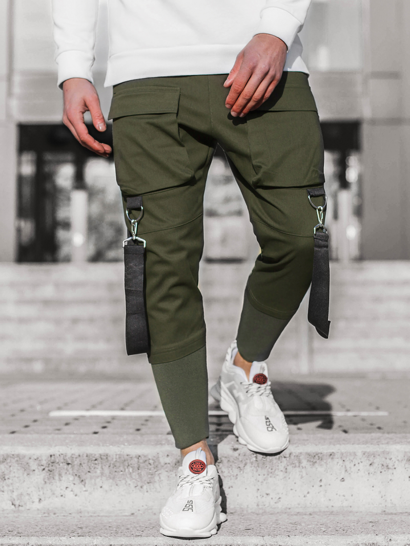 Pantaloni chino jogger pentru bărbați kaki OZONEE G/11133