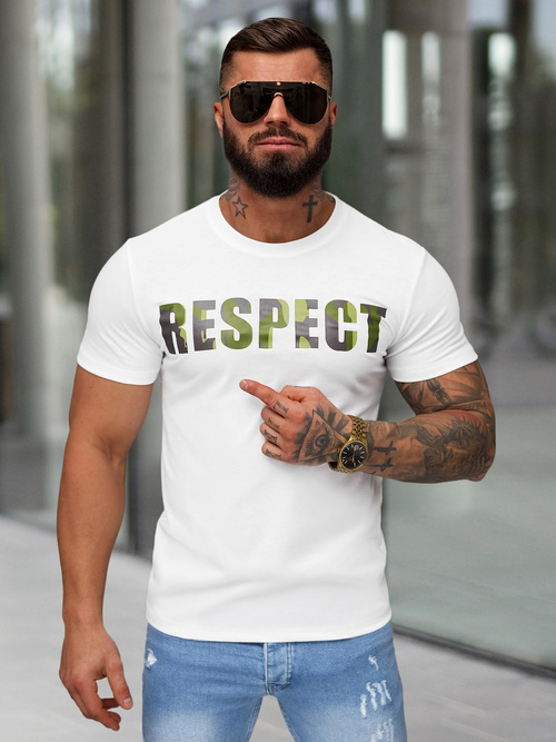 Tricou bărbați alb OZONEE JS/8B1393/1