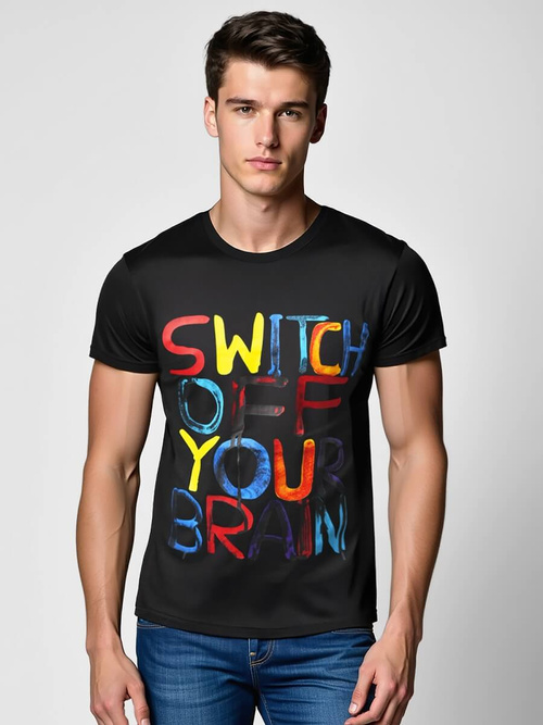 Tricou bărbați negru OZONEE O/T125/3Z