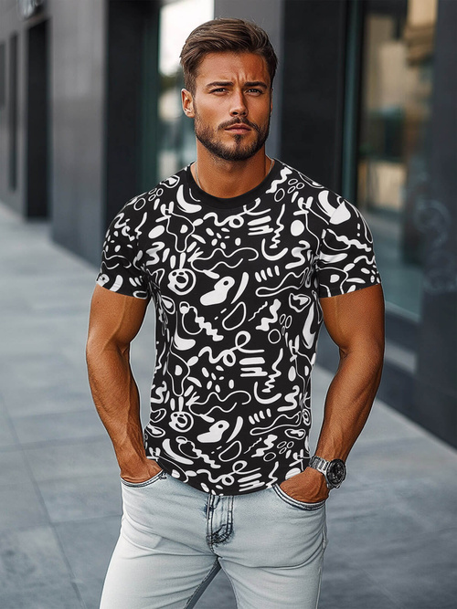 Tricou bărbați negri OZONEE JS/8T1205/3Z