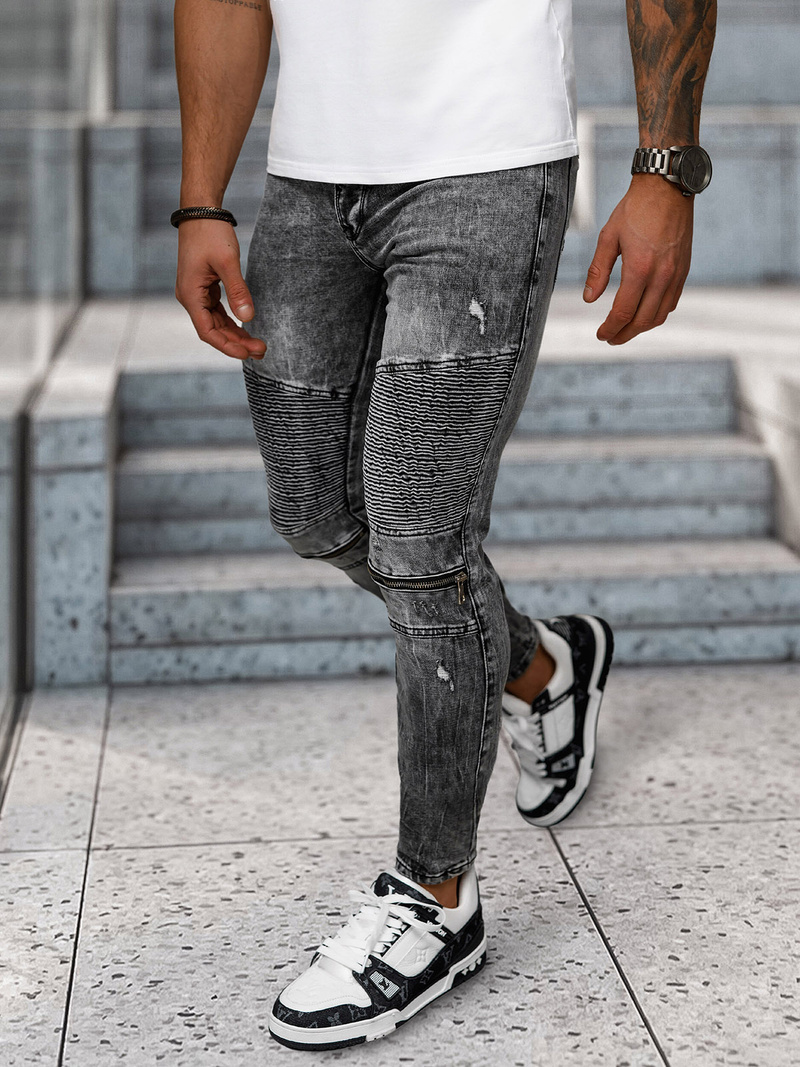 Blugi bărbaţi negri OZONEE NB/MP0069N