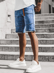 Pantaloni scurti blugi bărbați albaștri OZONEE RF/HY340/3