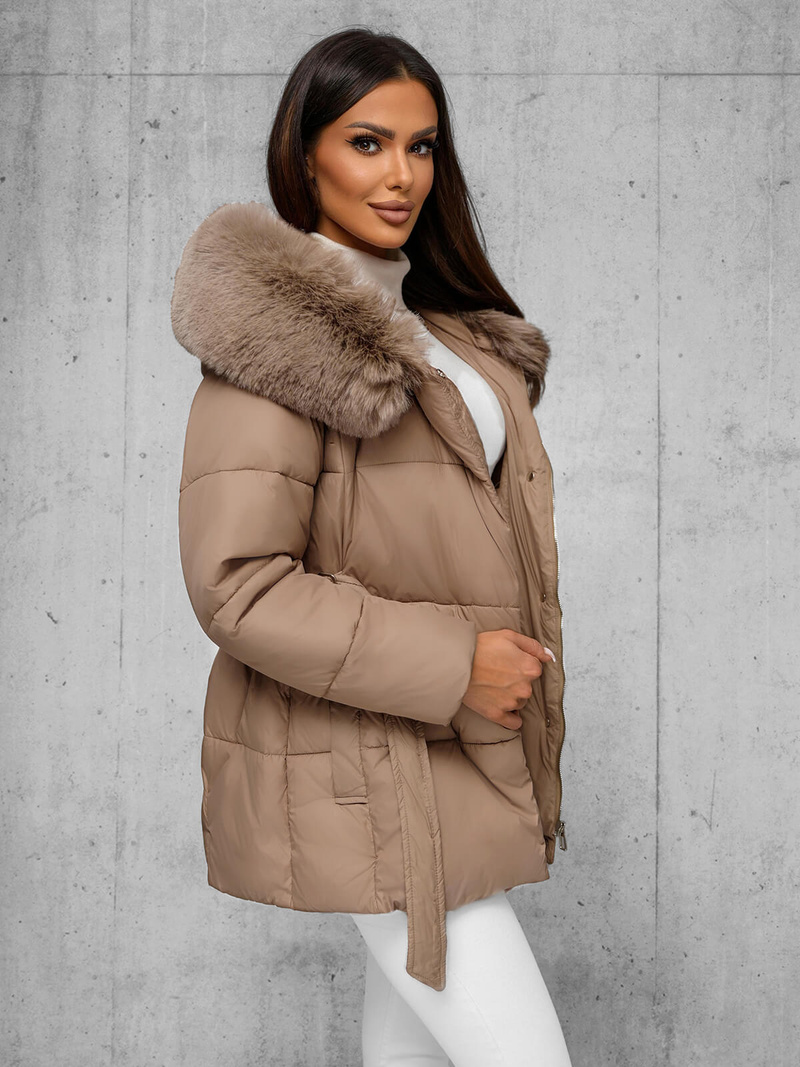 Geacă de femei bej OZONEE JS/16M9206/62Z