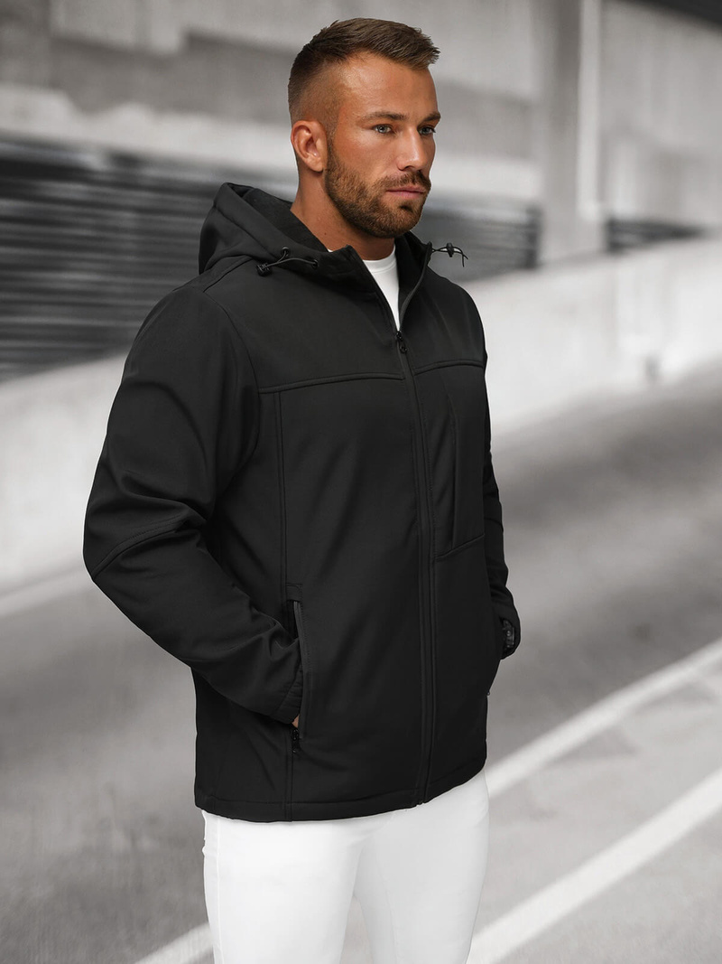 Jachetă bărbați softshell negru OZONEE JS/27B6523/3