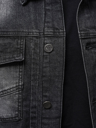 Jachetă de blugi bărbați neagră OZONEE NB/MJ521N