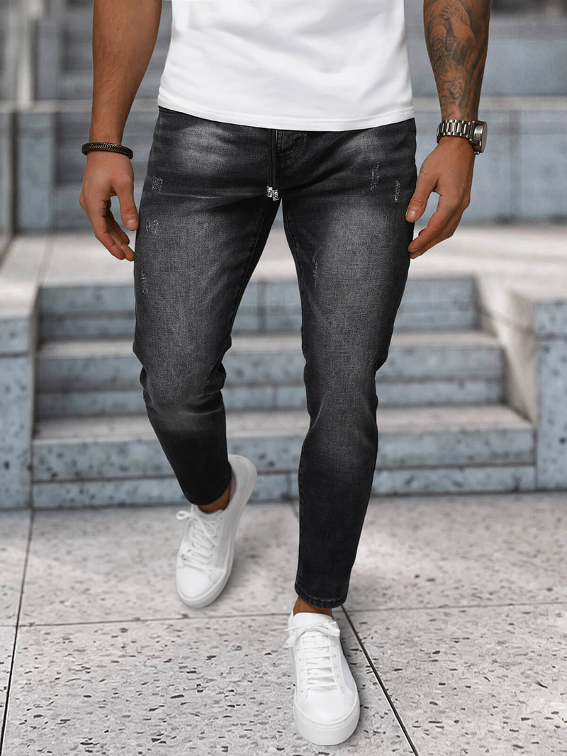 Blugi pentru barbati negri OZONEE NB/MP0063/1N