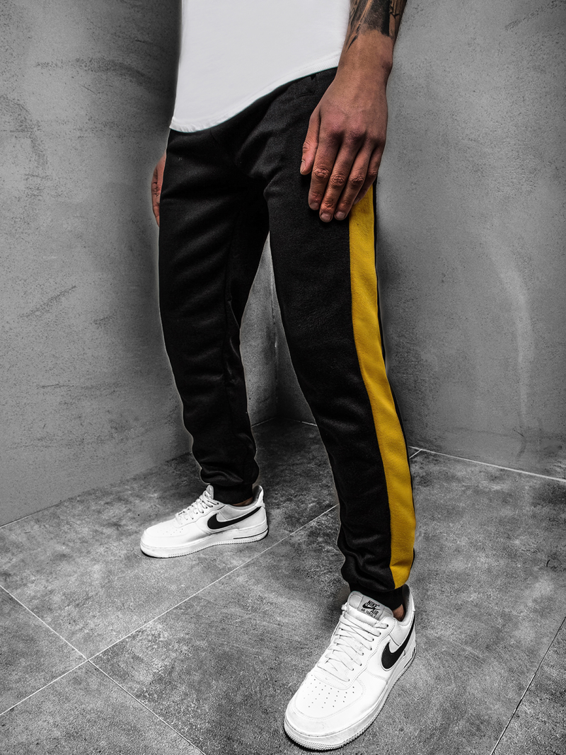Pantaloni de trening bărbaţi galben negru OZONEE JS/JZ11003Z