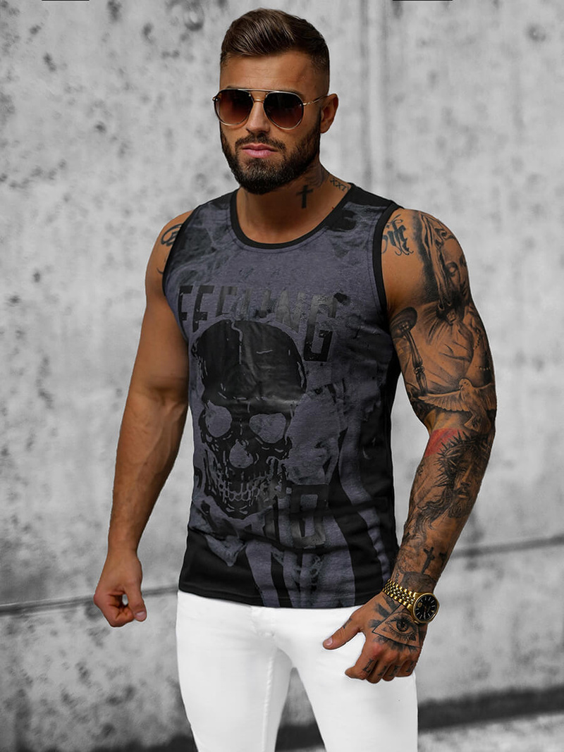 Maiou bărbați negru OZONEE O/T106/3