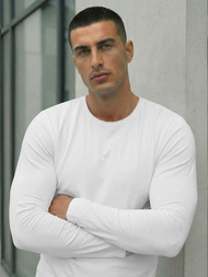 Tricou cu mânecă lungă alb OZONEE JS/DB71/2