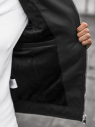 Jachetă de primăvară bărbați neagră OZONEE JS/M15501