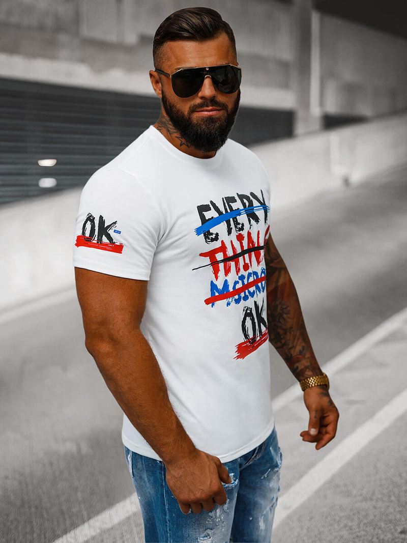 Tricou bărbați alb OZONEE O/8T1266/1