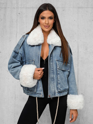 Jachetă de blugi femei albastră OZONEE JS/11Z8219Z