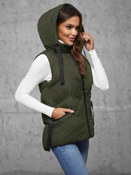 Vestă femei verde închis OZONEE JS/5M3176/136