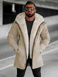 Geacă de iarnă parka bărbați bej OZONEE JS/22M319/62Z