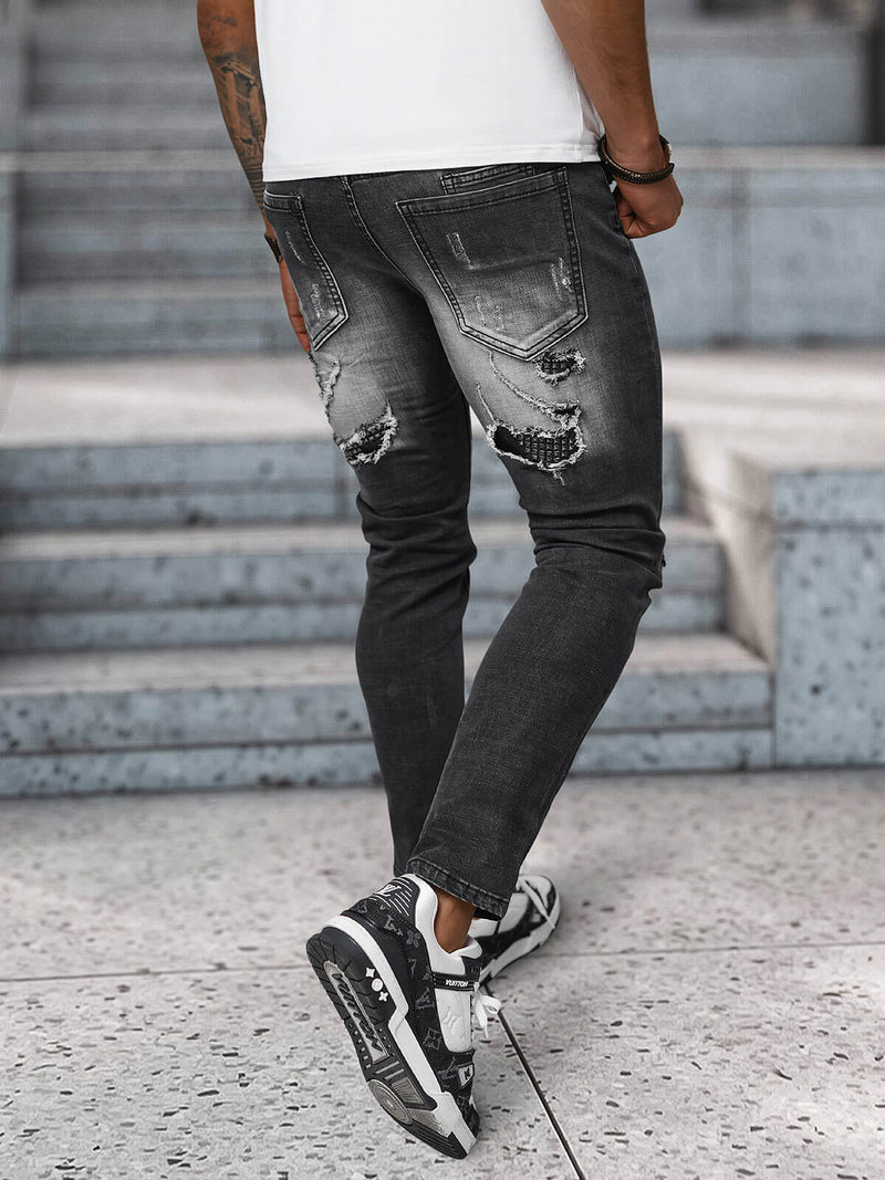 Blugi bărbaţi negri OZONEE NB/MP0152N