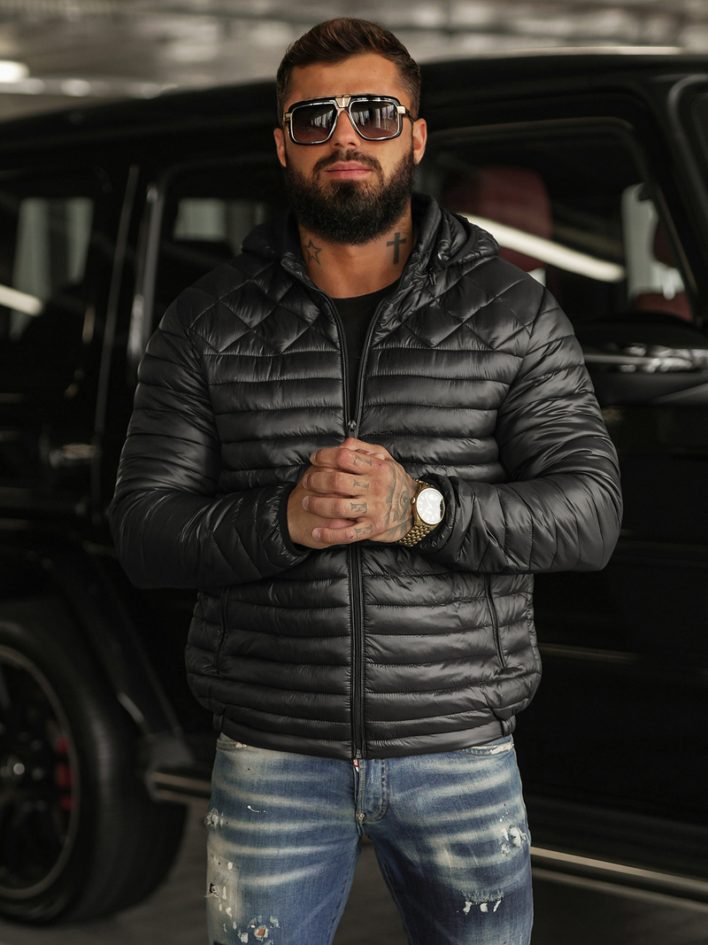 Geacă bărbați neagră OZONEE JS/16M9328/392BZ