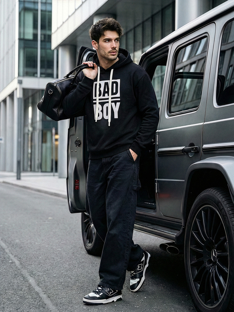 Hanorac bărbați negru OZONEE JS/65B3909/3Z