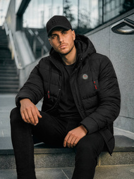 Geacă bărbați neagră OZONEE JS/31M5081/392Z