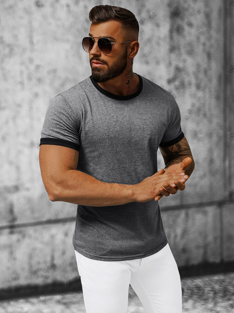 Tricou bărbați antracit OZONEE JS/8T83/5Z