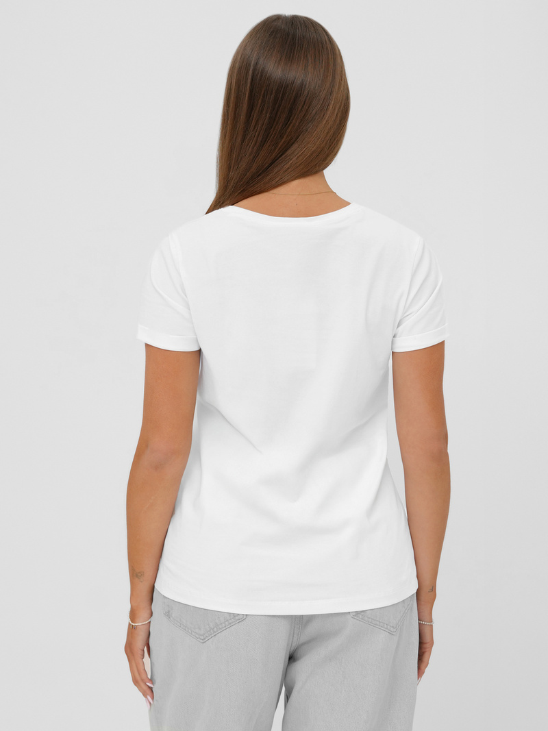 Tricou femei alb-bej OZONEE JS/YJ77726