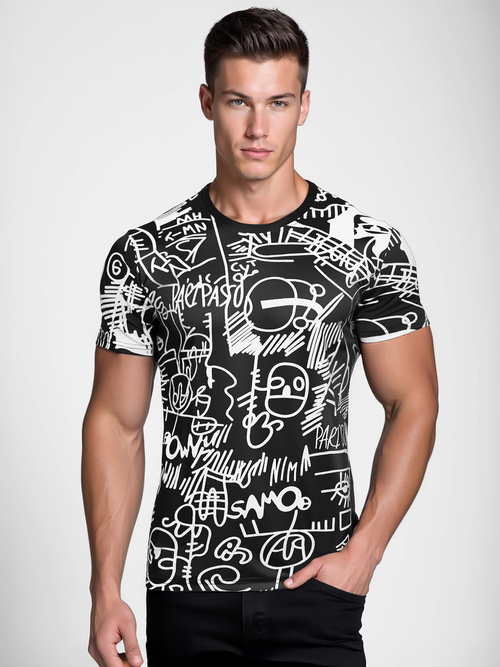 Tricou bărbați negru OZONEE O/T1269/3Z