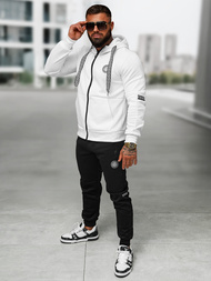 Compleu sport bărbaţi alb-negru OZONEE O/LN11887