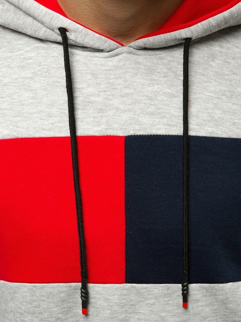 Hanorac cu glugă bărbați gri OZONEE JS/KS2171