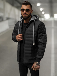 Jachetă bărbați neagră OZONEE JS/8M985/392