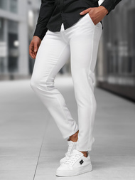 Pantaloni chino bărbaţi albi OZONEE DJ/5526Z