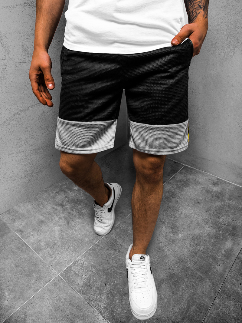 Pantaloni scurți sport bărbați negri OZONEE JS/KS2525Z