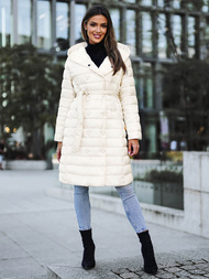 Palton de femei ecru OZONEE JS/5M3159/254Z