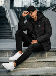 Geacă bărbați neagră OZONEE JS/31M5081/392Z