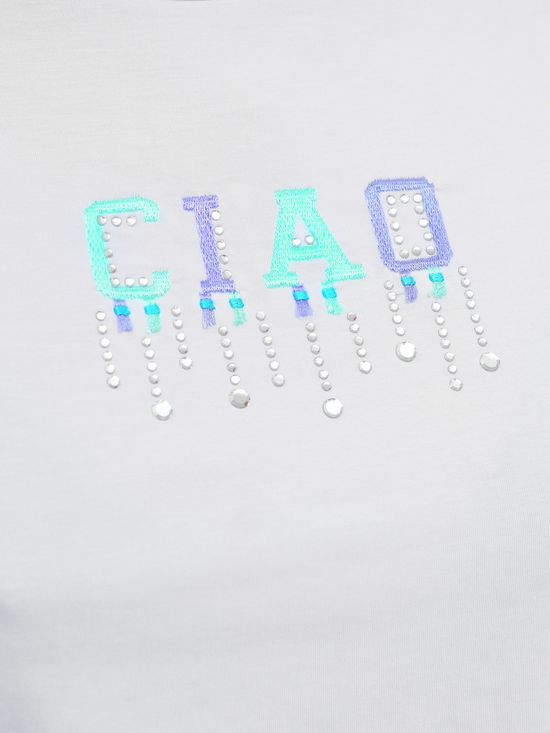 Tricou femei alb-mentă OZONEE JS/RJ77542