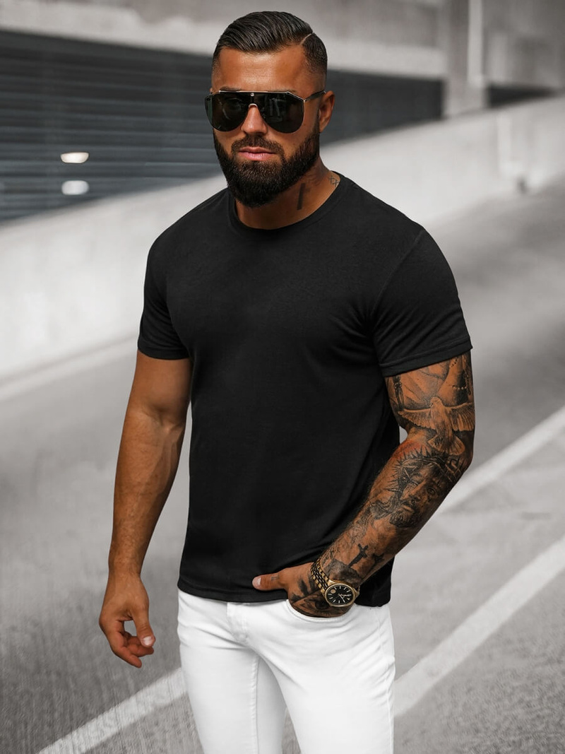 Tricou bărbați negru OZONEE O/T1277/3