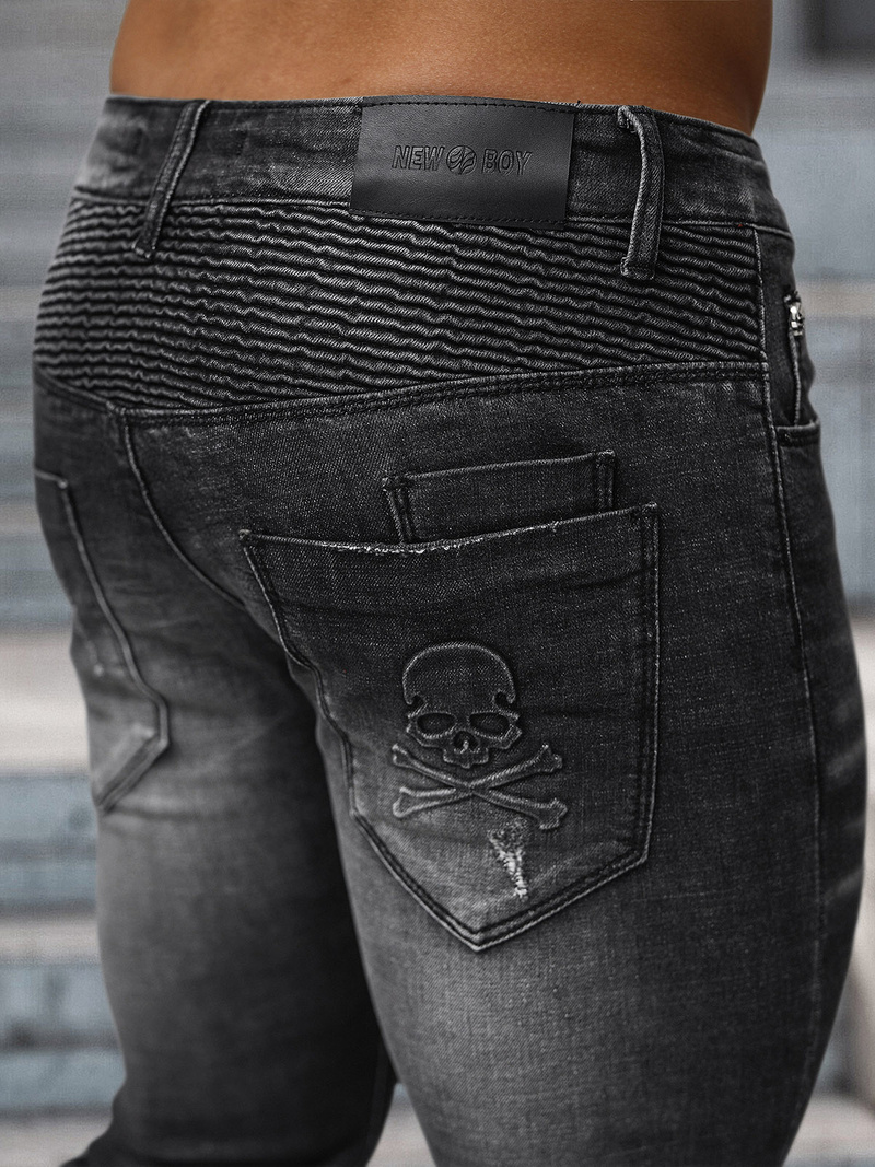 Blugi bărbaţi negri OZONEE NB/MP0070N