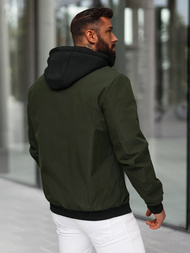 Jachetă de primăvară bărbați kaki OZONEE JS/62M9502/372