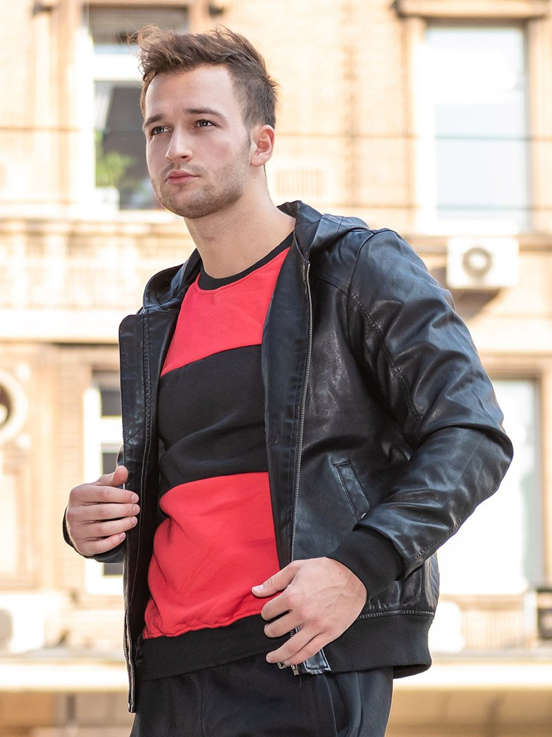 Jachetă bărbați neagră OZONEE N/5003/18Z