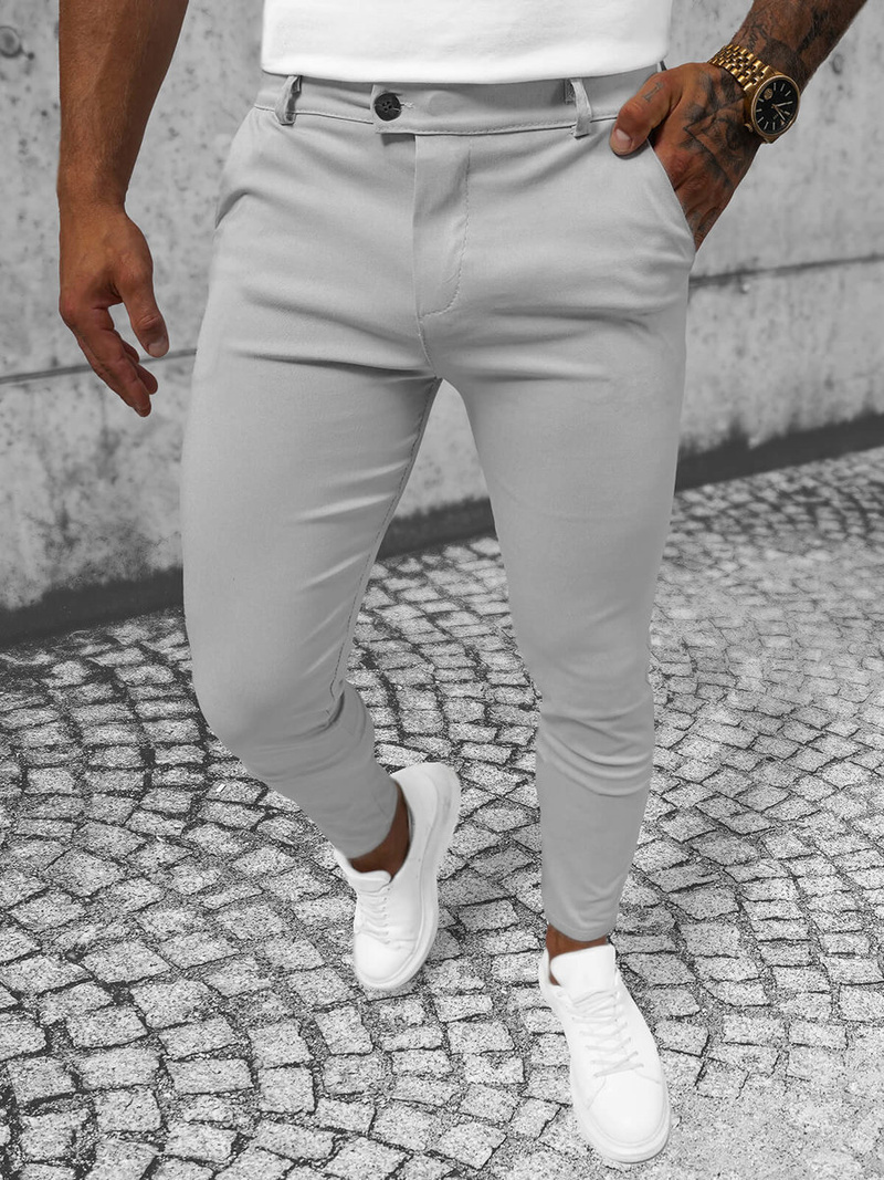 Pantaloni Chino Bărbaţi Gri OZONEE O/P4049